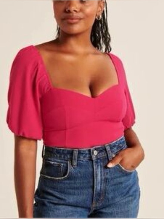 Abercrombie & Fitch Tops - NEW Abercrombie & Fitch Pink Puff Sleeve Top